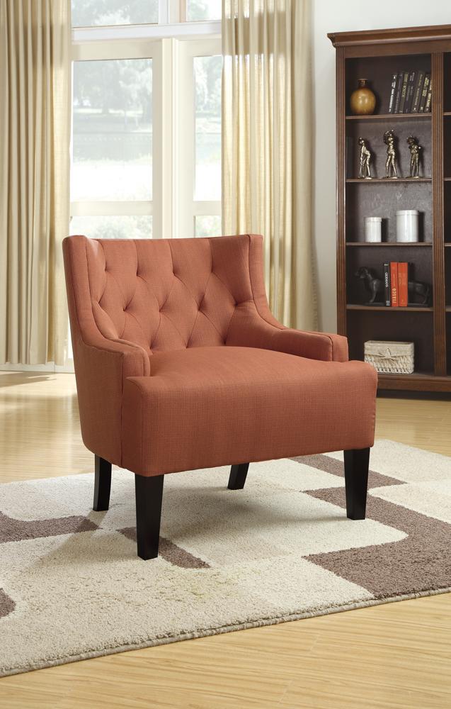 Wood & PolyFiber Accent Chair, Orange