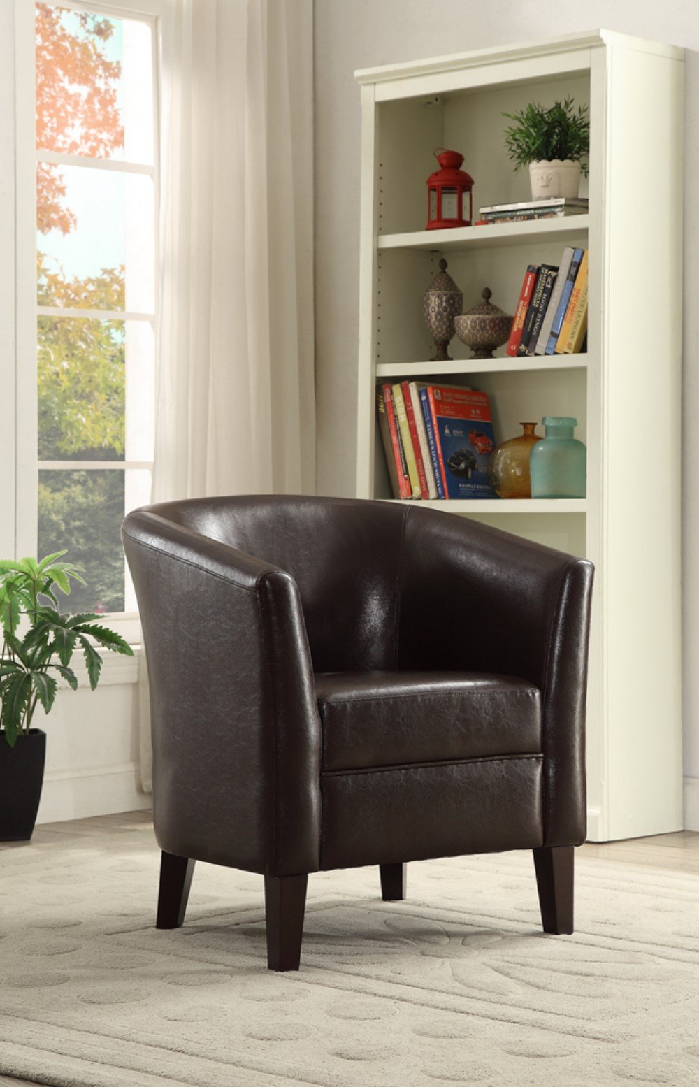 Wood & Polyurethane Club Chair, Espresso Brown