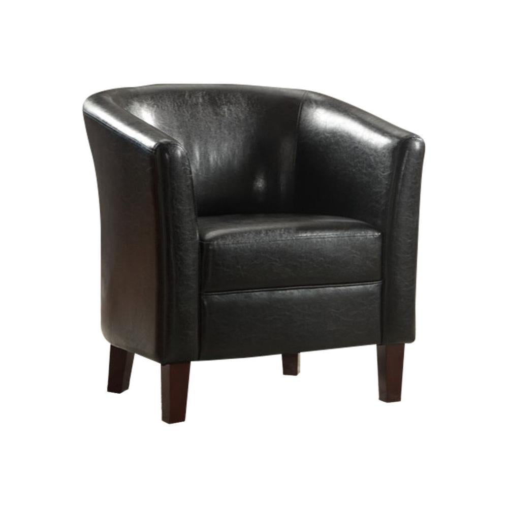 Wood & Polyurethane Club Chair, Black