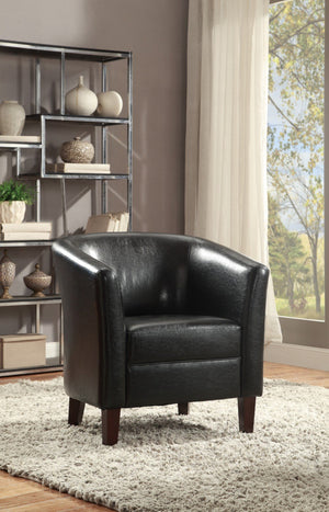 Wood & Polyurethane Club Chair, Black