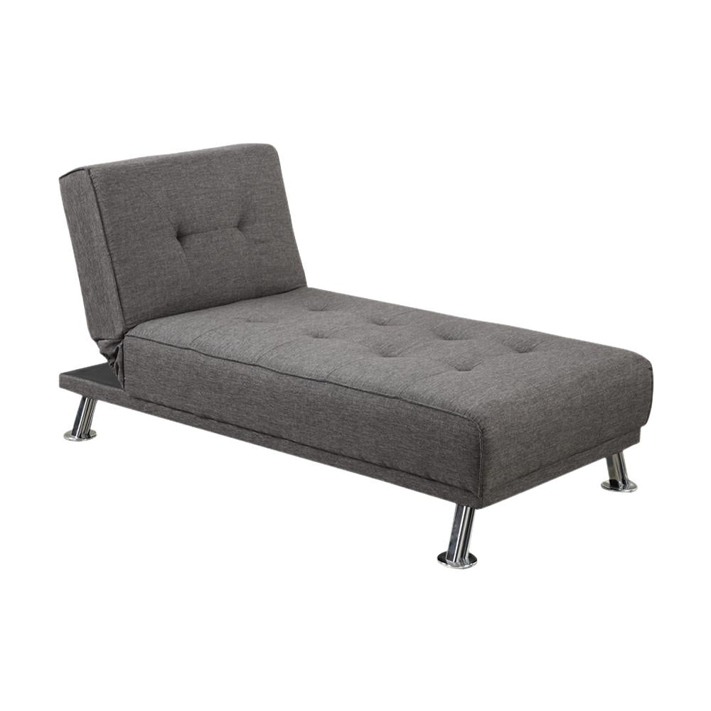 Adjustable Chaise with Chromed Leg, Gray