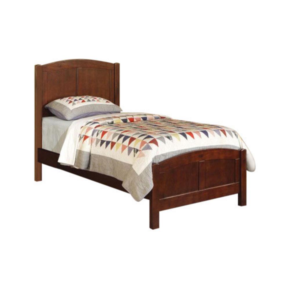 Wooden Twin Size Bed With Headboard And Footboard, Brown