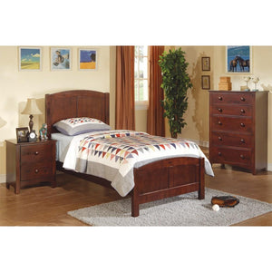 Wooden Twin Size Bed With Headboard And Footboard, Brown