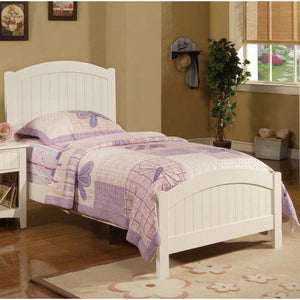 Wooden Transitional Twin Bed, White