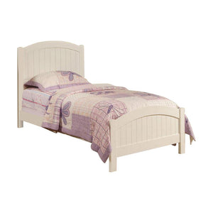 Wooden Transitional Twin Bed, White