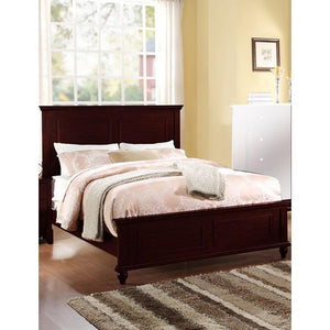 Wooden Queen Bed, Dark Cherry