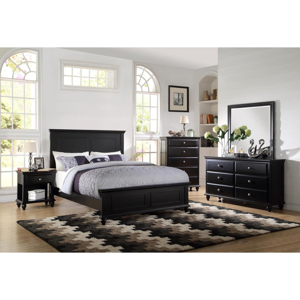 Wooden Queen Bed, Black