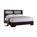 Wooden E.King Bed With Book Case, White And Brown Finish