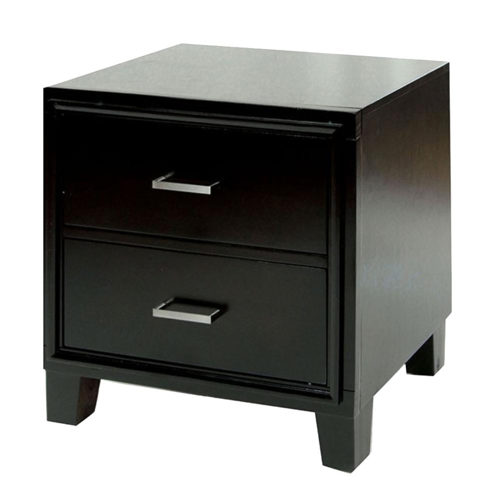 2 Drawer Night Stand, Espresso Brown