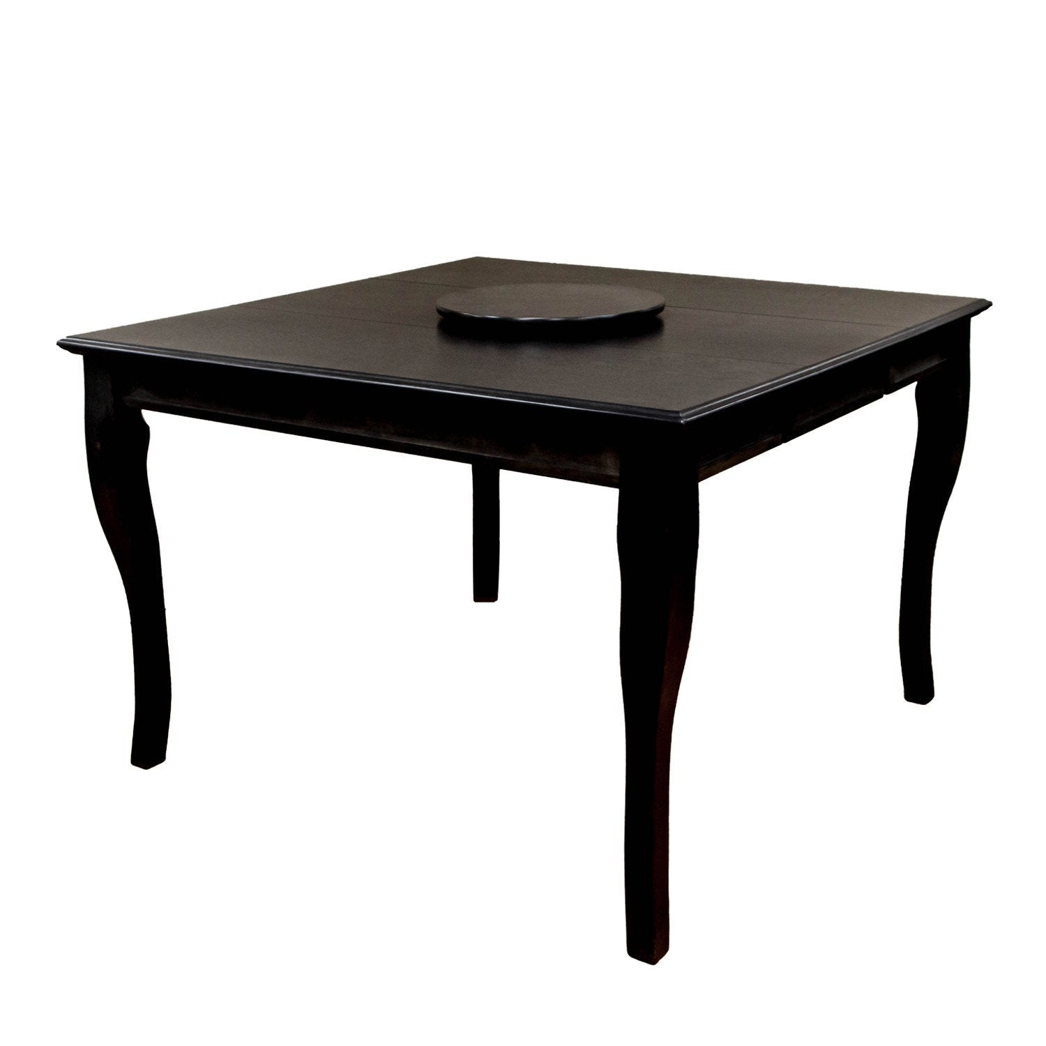 Wooden Counter Height Table with Lazy Susan, Black