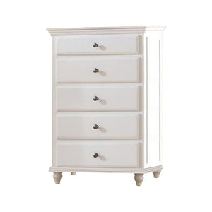 5 Drawer Spacious Wooden Chest, White