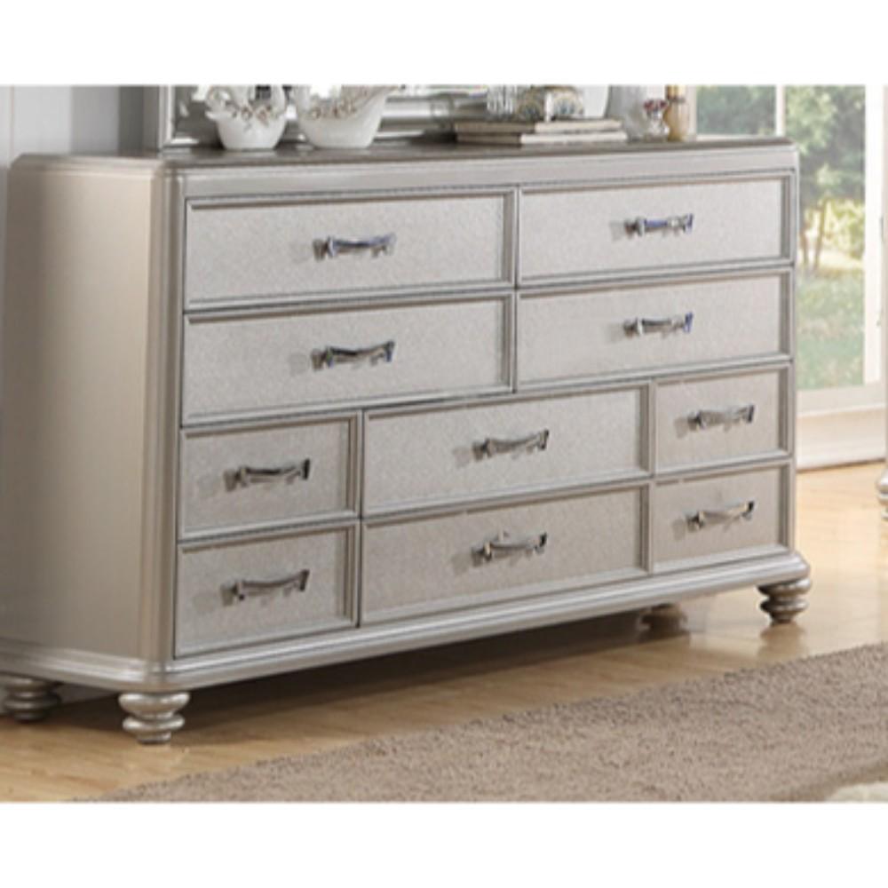 10 drawers Wooden Dresser In Silver