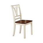 Wooden Two-Tone Finish Dining Chair, White And Brown