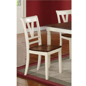 Wooden Two-Tone Finish Dining Chair, White And Brown