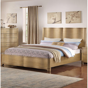 Wooden Queen Bed, Champagne