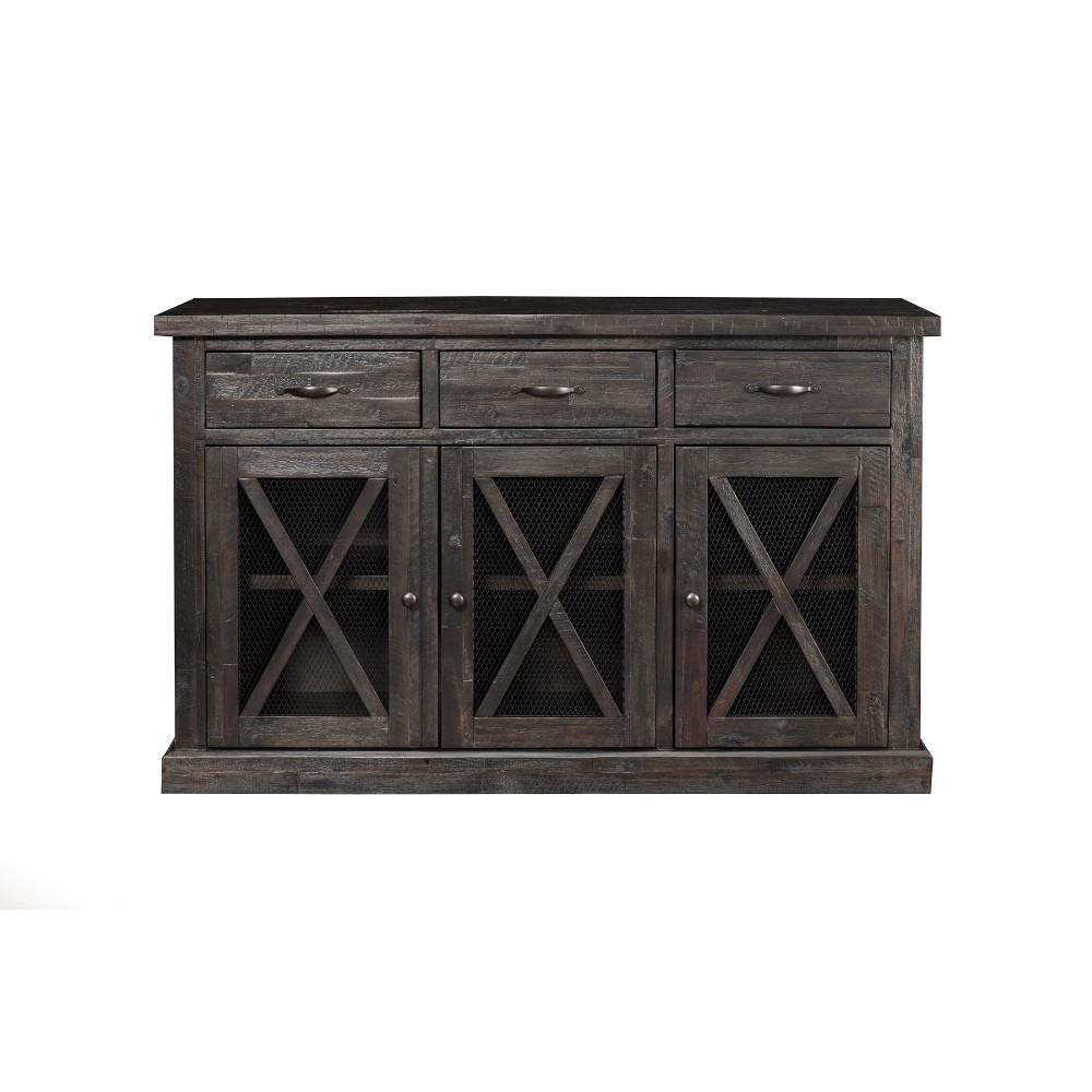 Wooden Sideboard with 3 Drawers and Doors, Brown