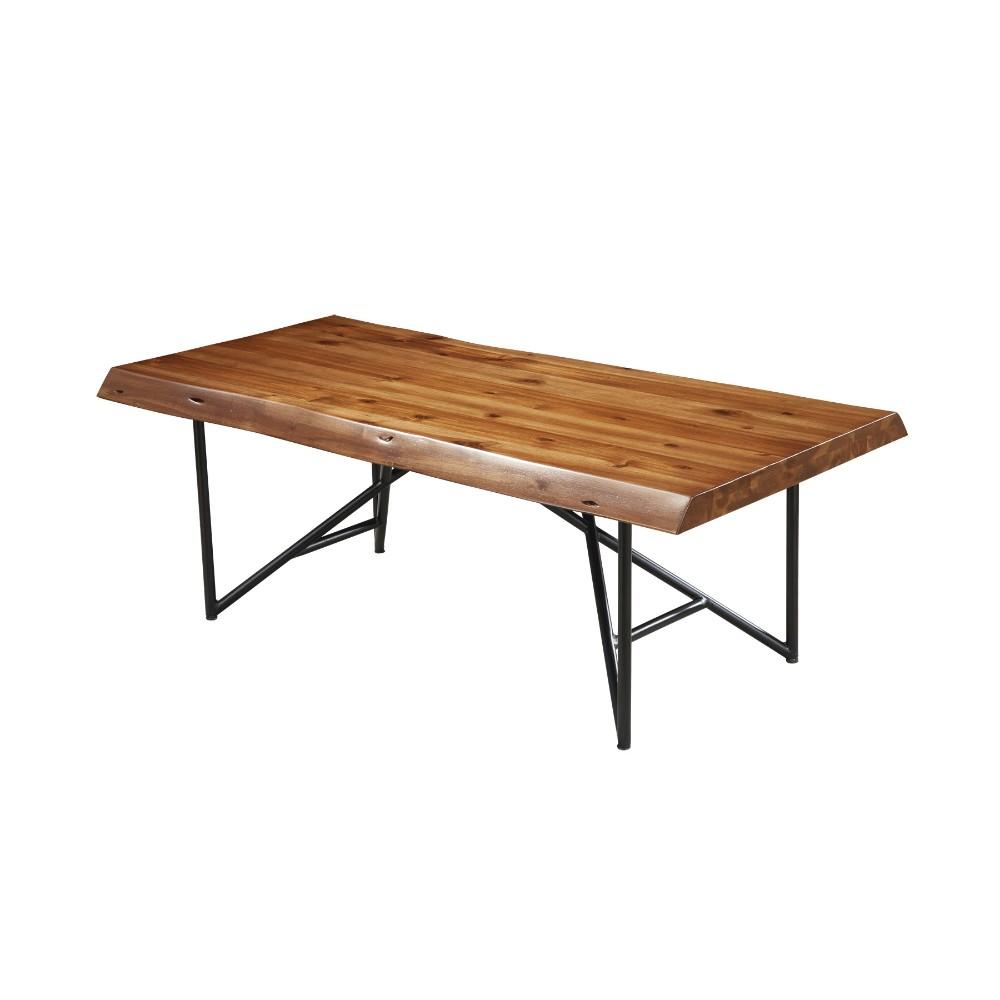 Acacia Wood Coffee/Cocktail Table With Metal Legs, Brown