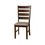 Wooden Side Chairs With Laddder Back Design Set Of 2 Brown