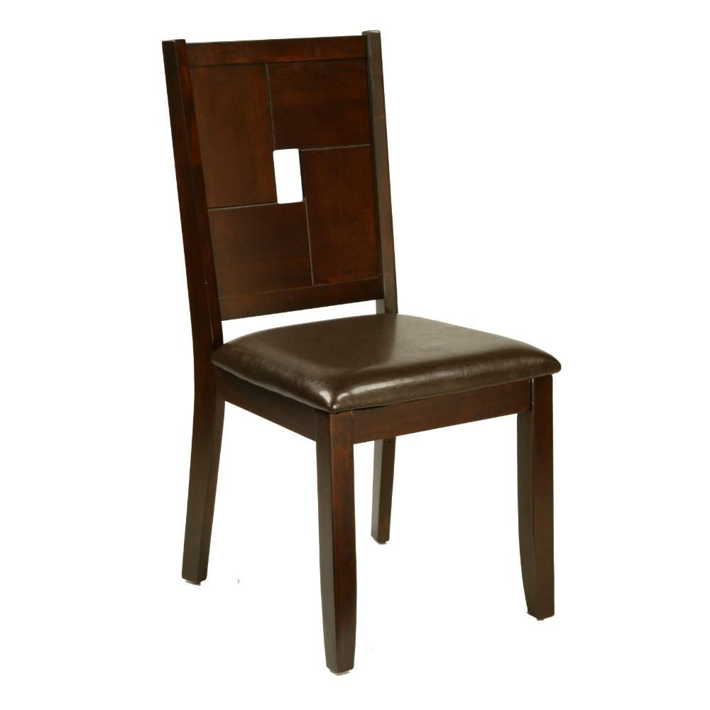 Wooden Side Chair With Padded Upholstery Set Of 2 Brown