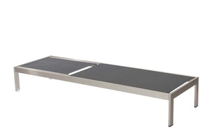 Anodized Aluminum Modern Patio Lounger In Black