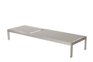 Anodized Aluminum Modern Patio Lounger In Gray