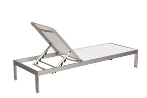 Anodized Aluminum Modern Patio Lounger In White