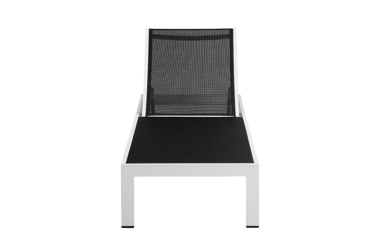 Anodized Aluminum Modern Patio Lounger In White and Black