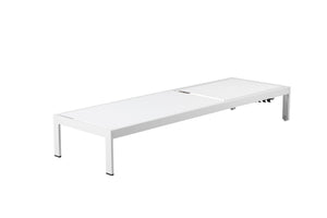 Anodized Aluminum Modern Patio Lounger In White