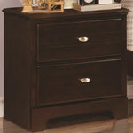 Wooden Nightstand With Two Drawer, Cappuccino