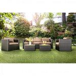 5 Piece Aluminum Patio Set, Espresso Brown