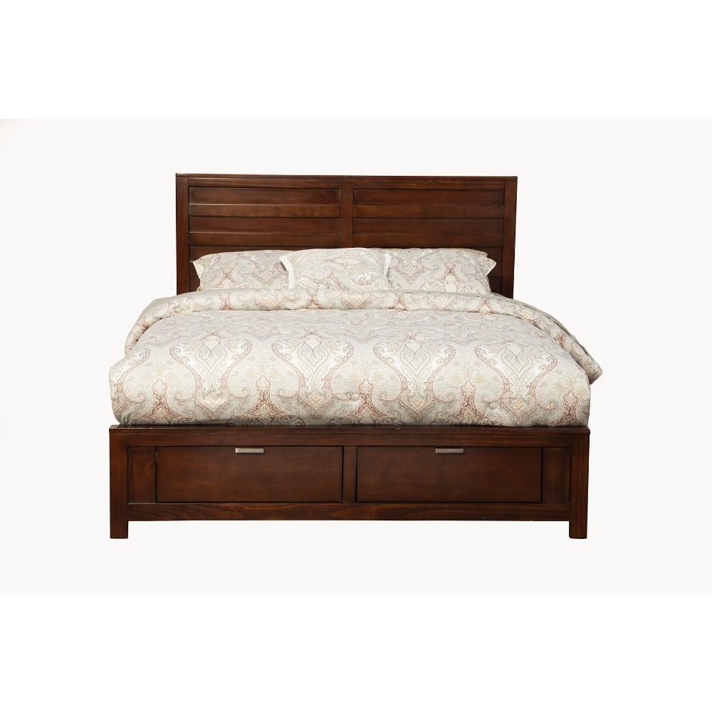 Wood Full Size Storage Bed, Brown