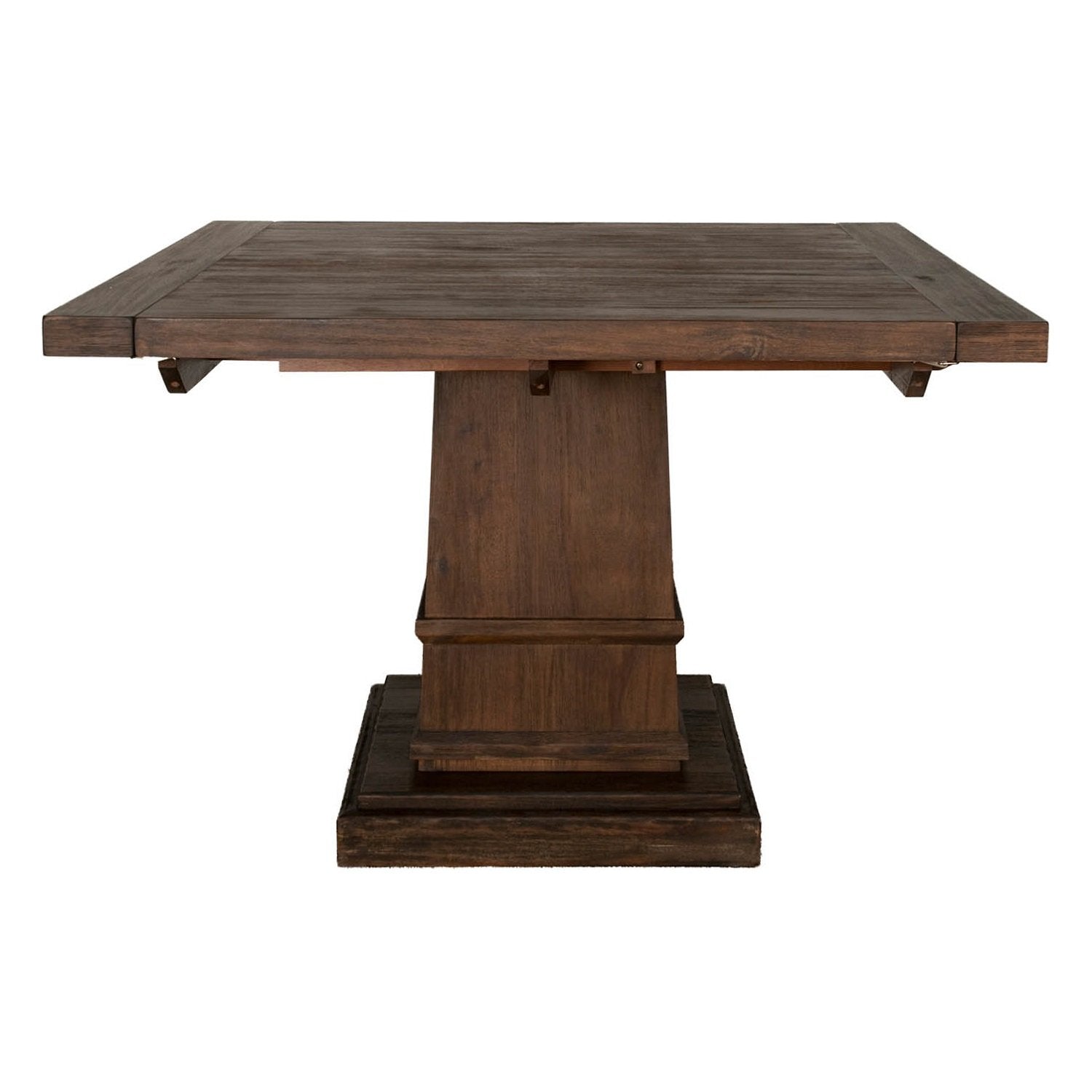 Wooden Square Extension Dining Table, Dark Brown