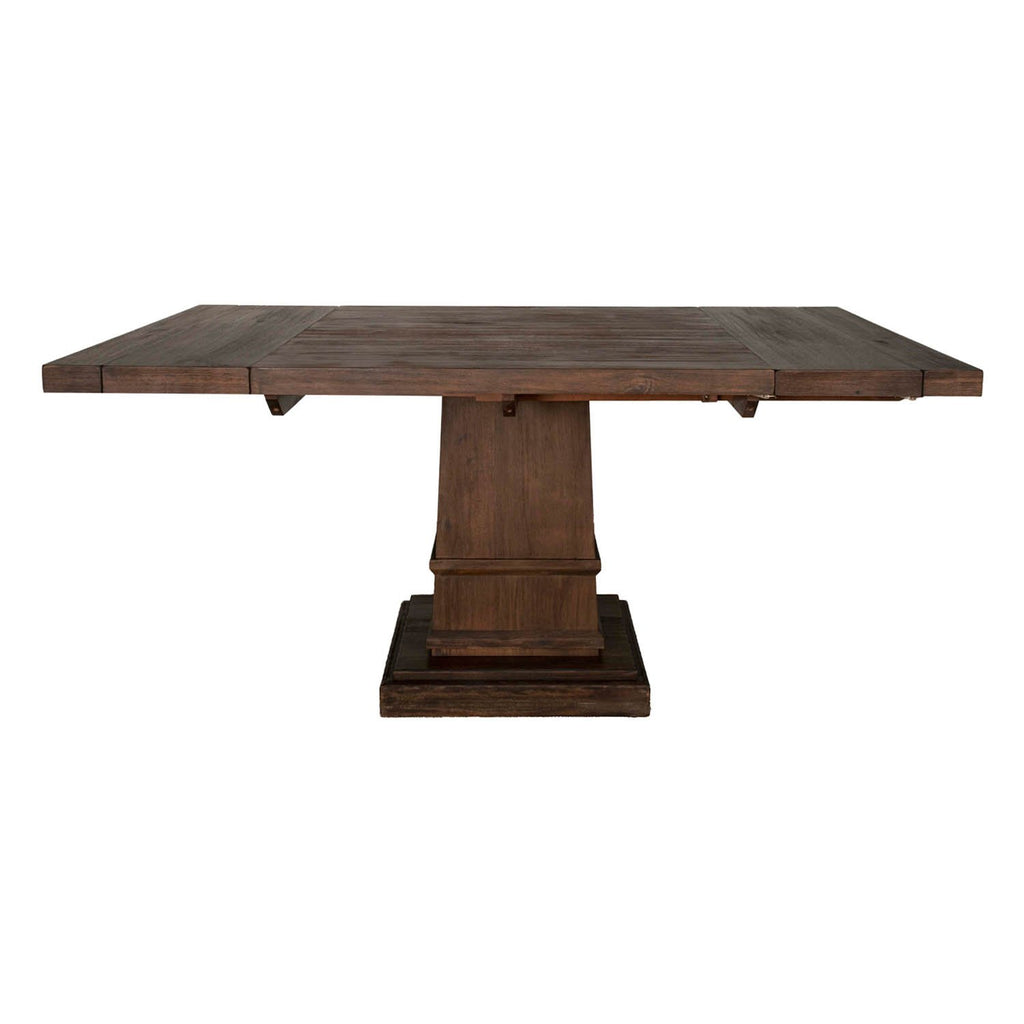 Wooden Square Extension Dining Table, Dark Brown