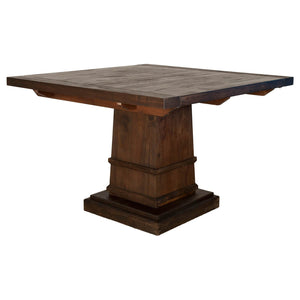 Wooden Square Extension Dining Table, Dark Brown