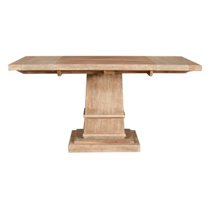 Wooden Square Extension Dining Table, Stone Wash Brown