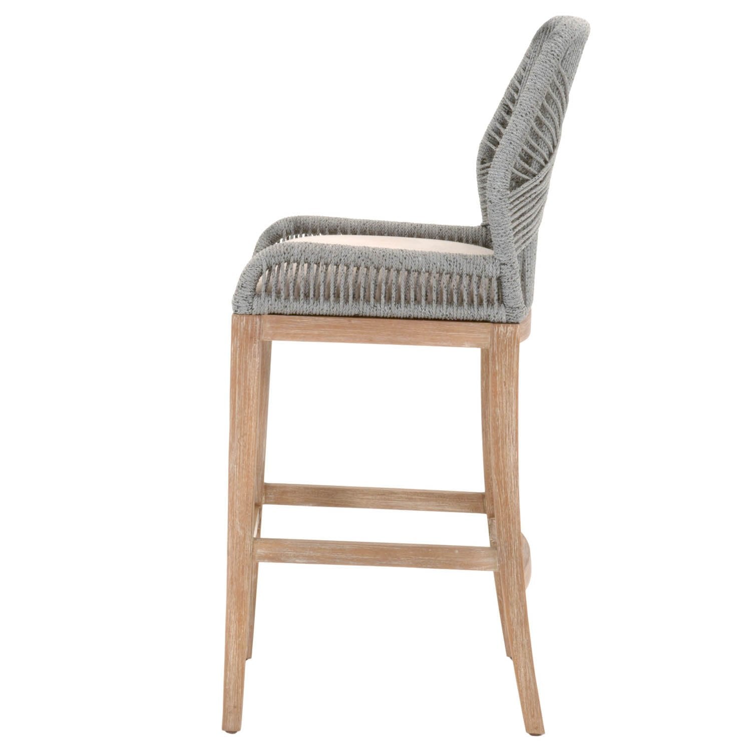 Wooven Upholstered Loom Barstool, Gray