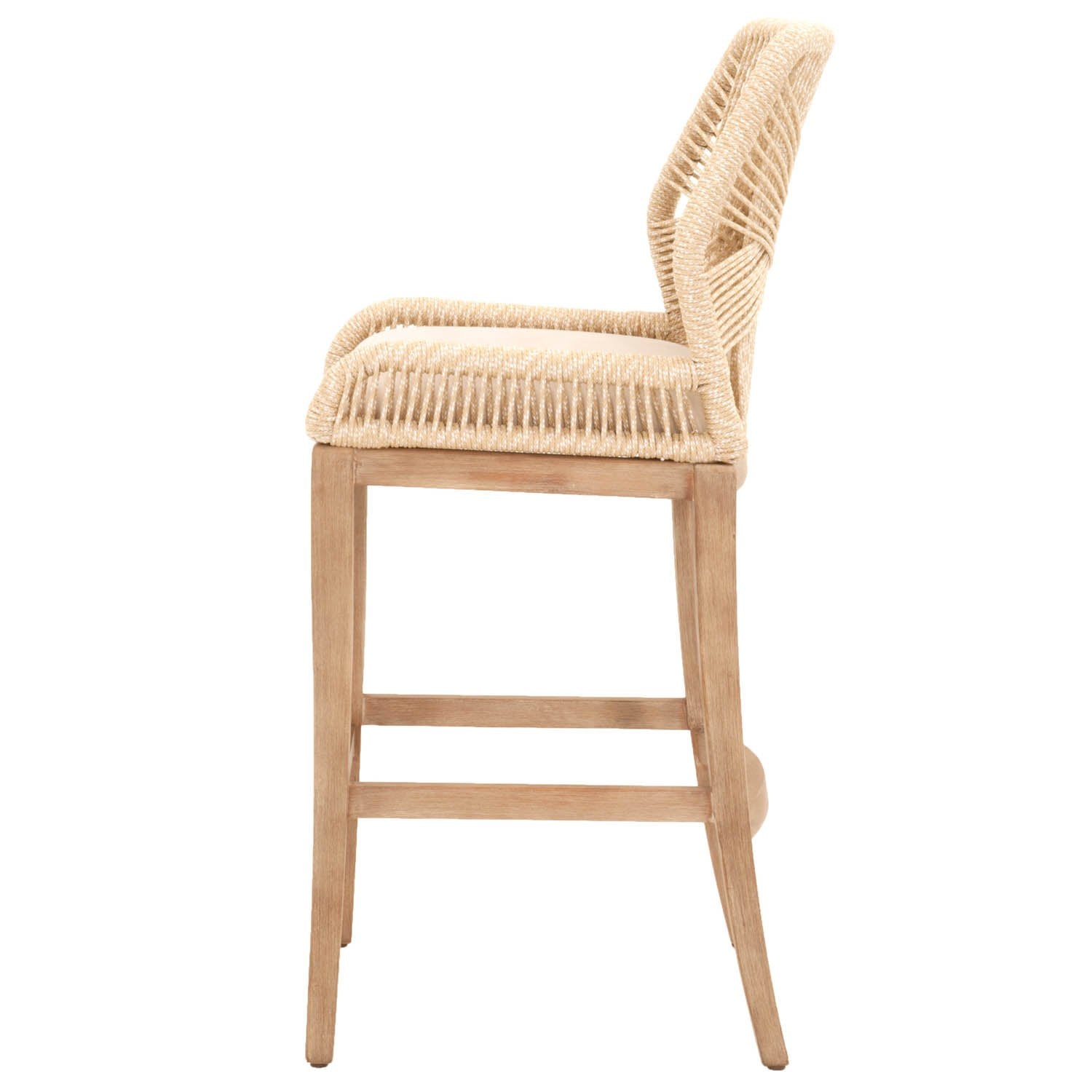 Wooven Upholstered Loom Barstool, Cream