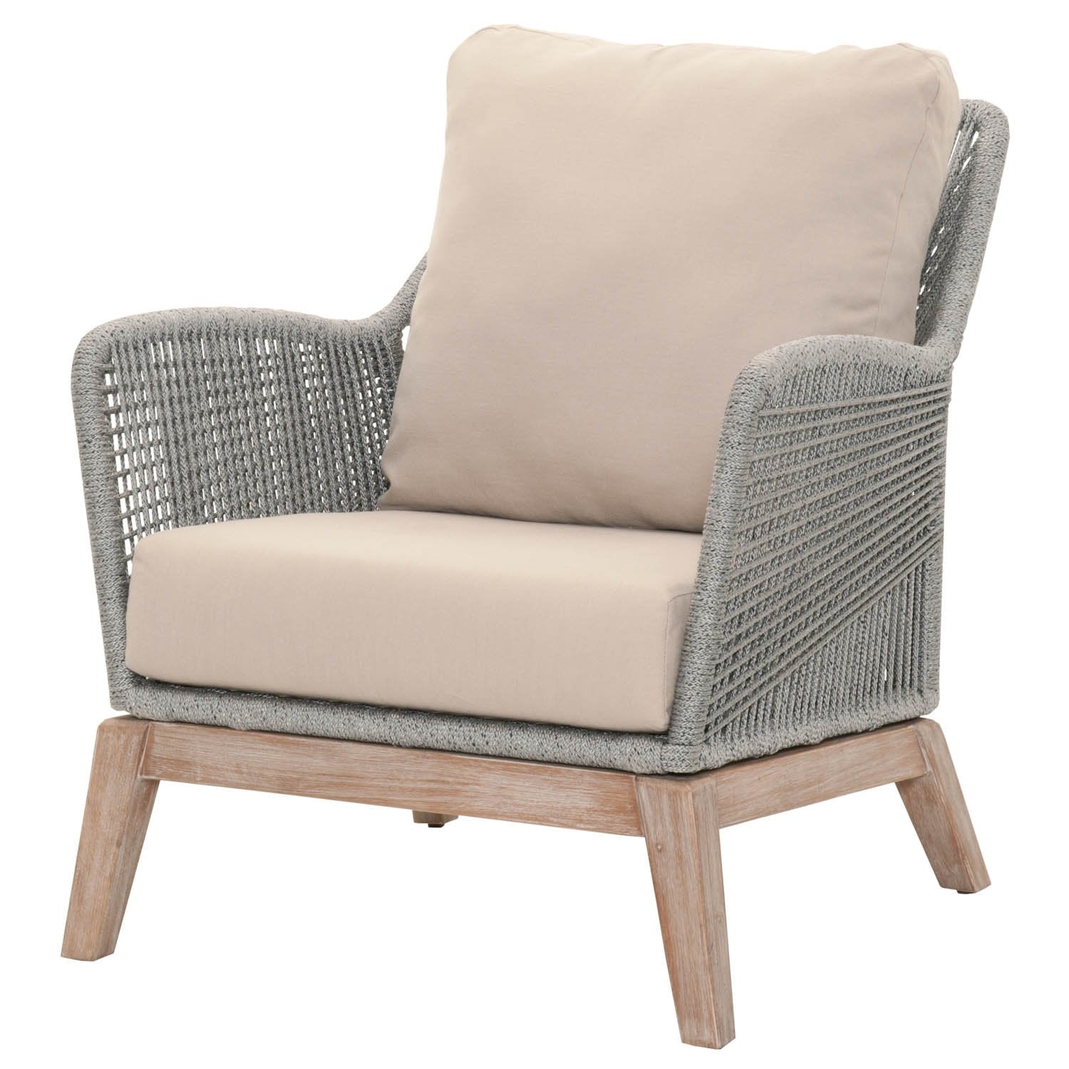 Wicker Loom Club Chair, Light Gray