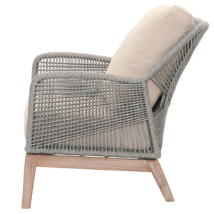 Wicker Loom Club Chair, Light Gray