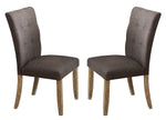 Wood & Fabric Dining Side Chair with Button-Tufting, Set of 2