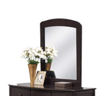 Wooden Frame Mirror With Arched Top, Walnut Brown