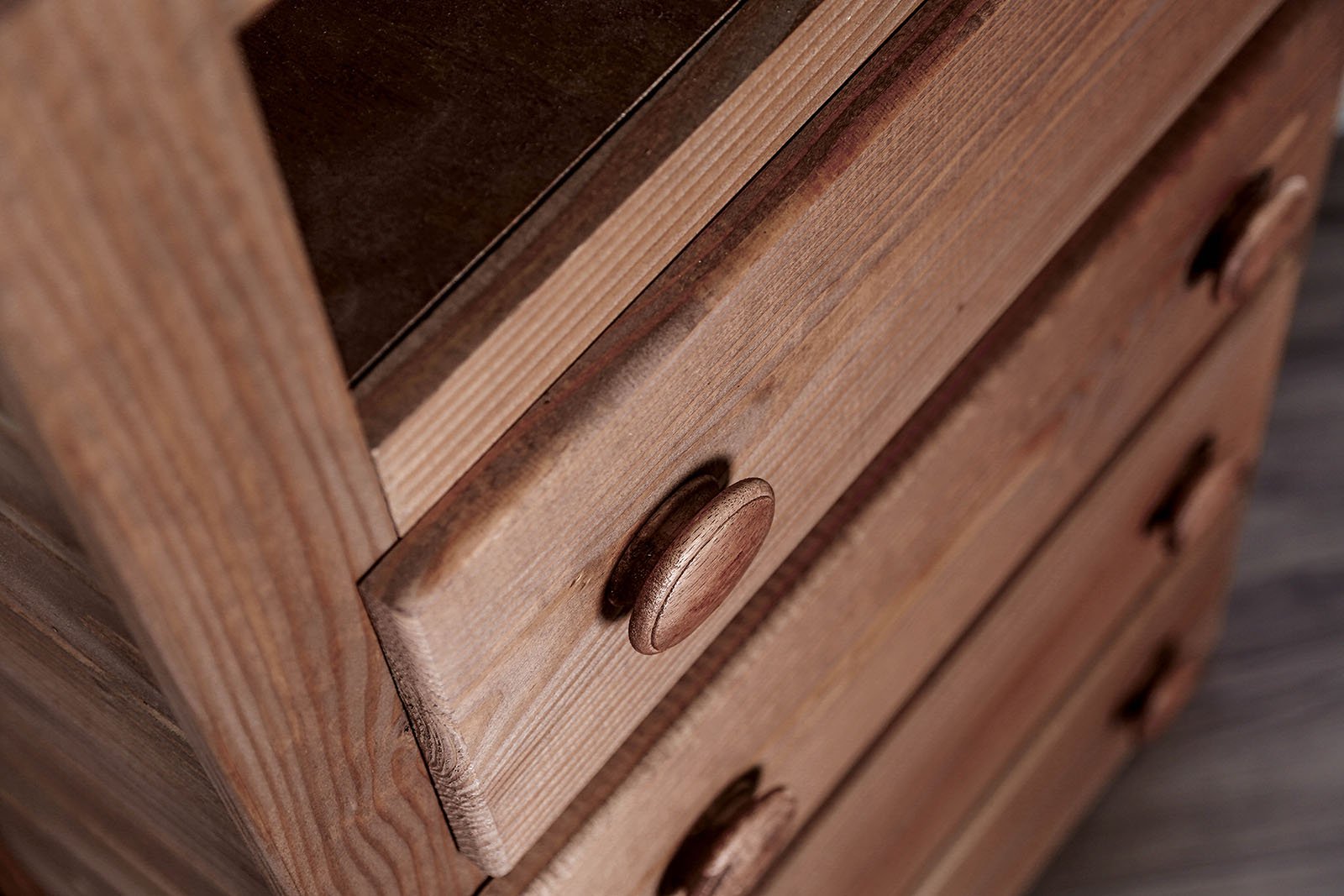 Wooden 4 Drawers Media Chest With 1 Top Shelf In Mahogany Finish, Brown