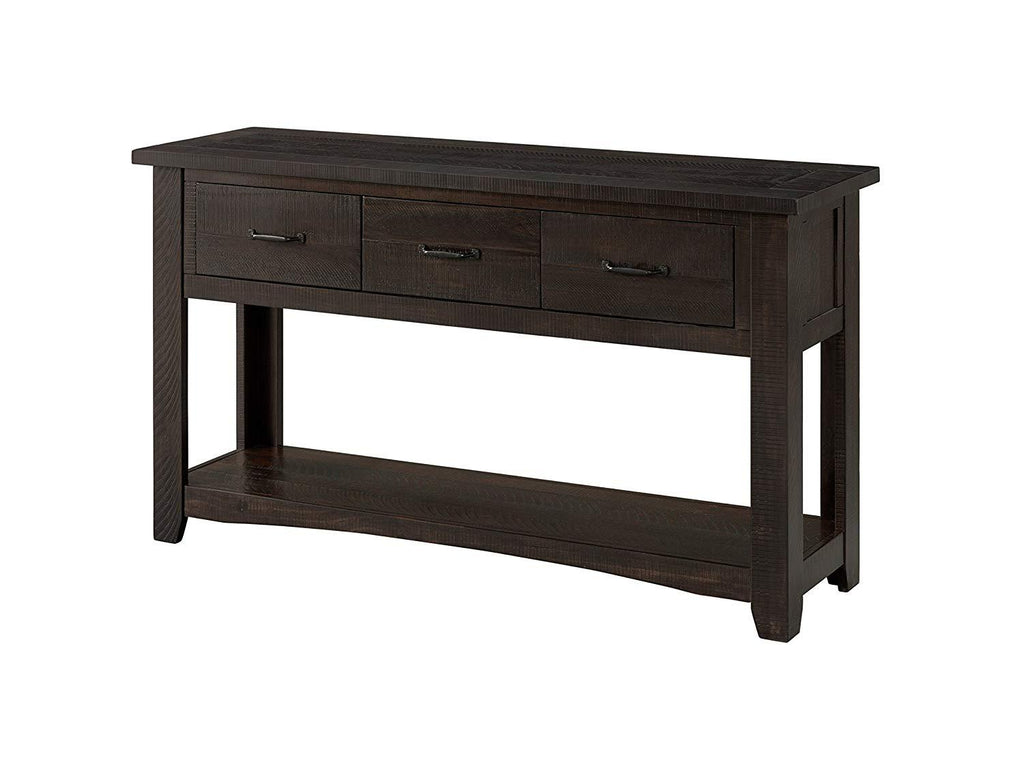 Wooden Console Table With Three Drawers, Espresso Brown