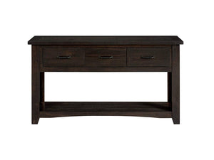 Wooden Console Table With Three Drawers, Espresso Brown