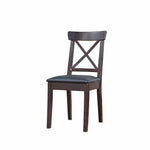 Wooden Counter Chair With Padded Seat,  Red Cocoa Brown And Black