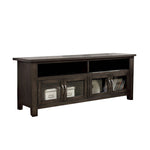 60" Wooden TV Stand With 2 Cabinets and 2 Open Shelves In Brown