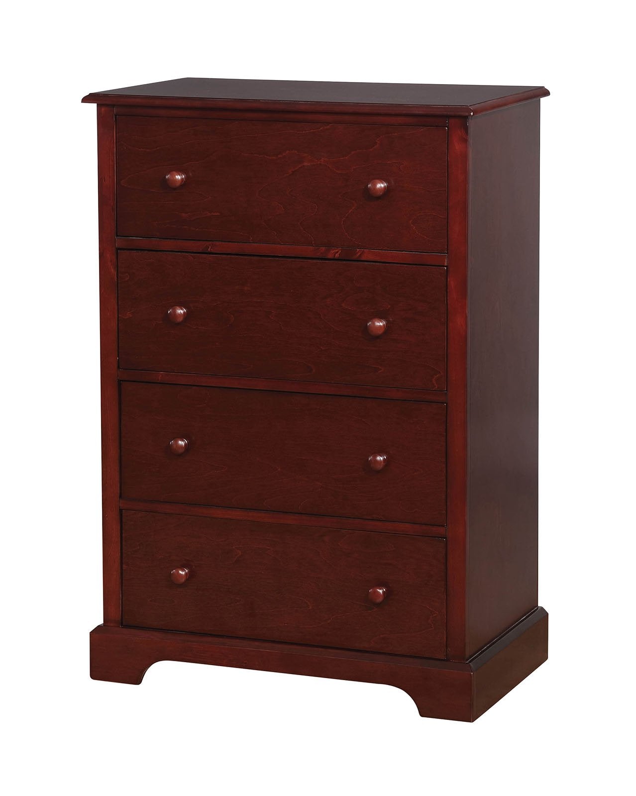 Wooden Chest With 4 Storage Drawers In Cherry Brown