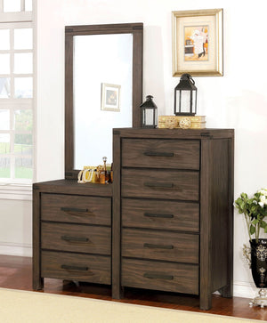 8 Drawer Wooden Dresser With Mirror In Brown