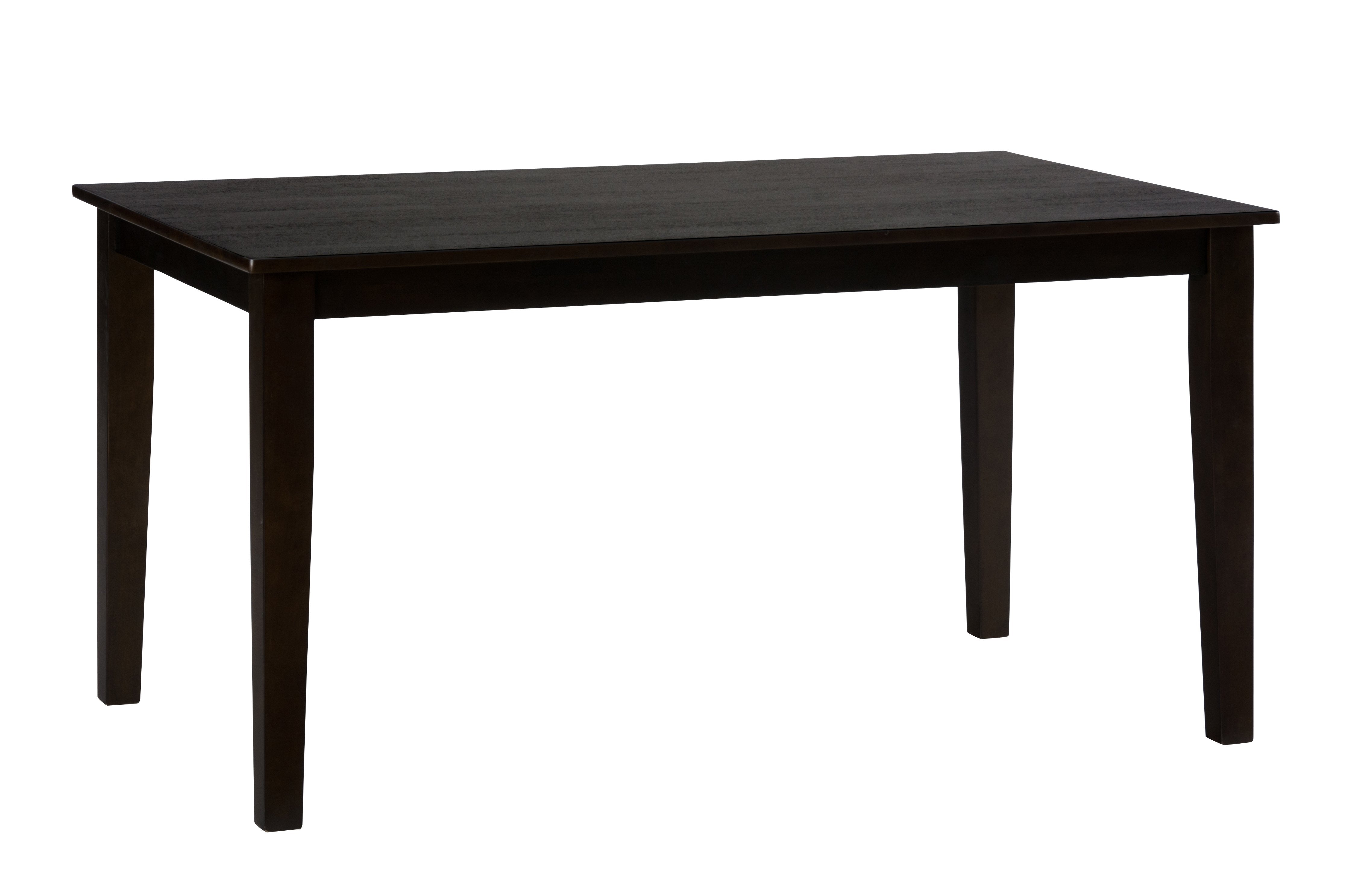 Wooden Rectangular Dining Table With Block Legs, Espresso Brown