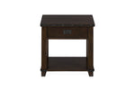 Wooden End Table With One Drawer And Bottom Shelf, Brown